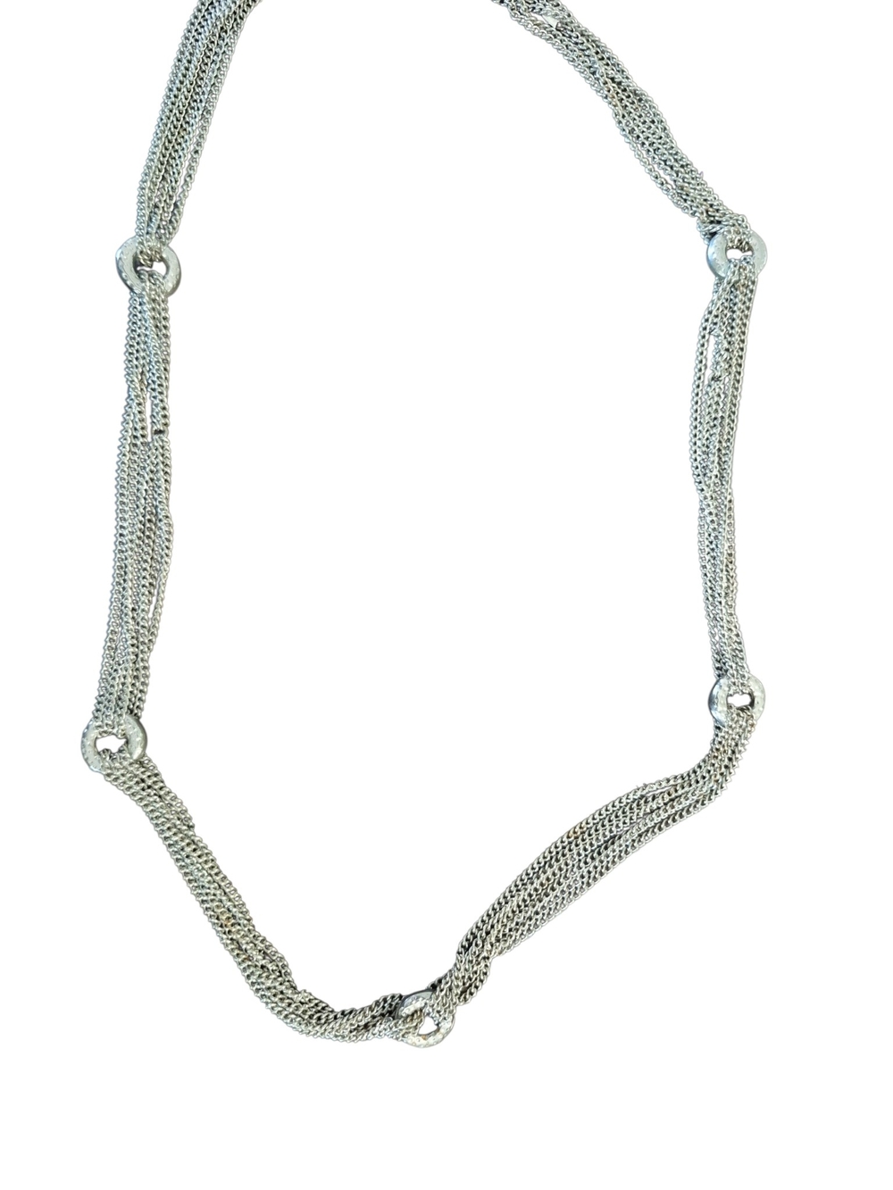 Banana‎ Republic Silver-Tone Multi-Strand Ring Link Necklace